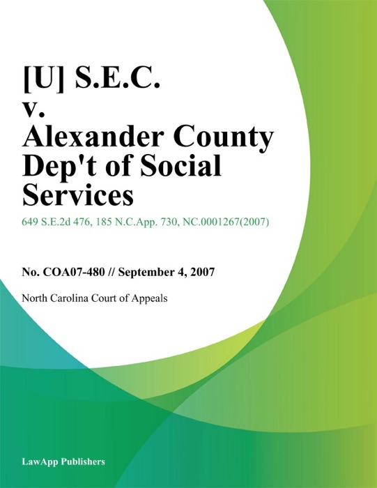 S.E.C. v. Alexander County Dept of Social Services