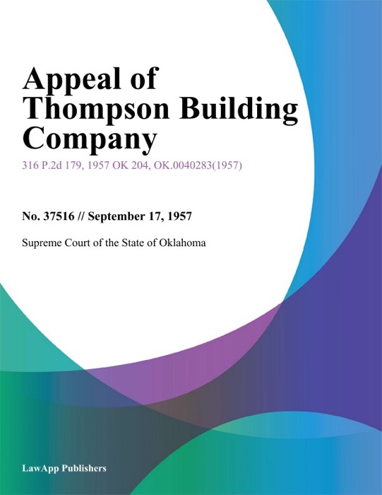 Appeal of Thompson Building Company