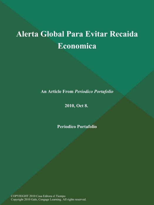 Alerta Global Para Evitar Recaida Economica