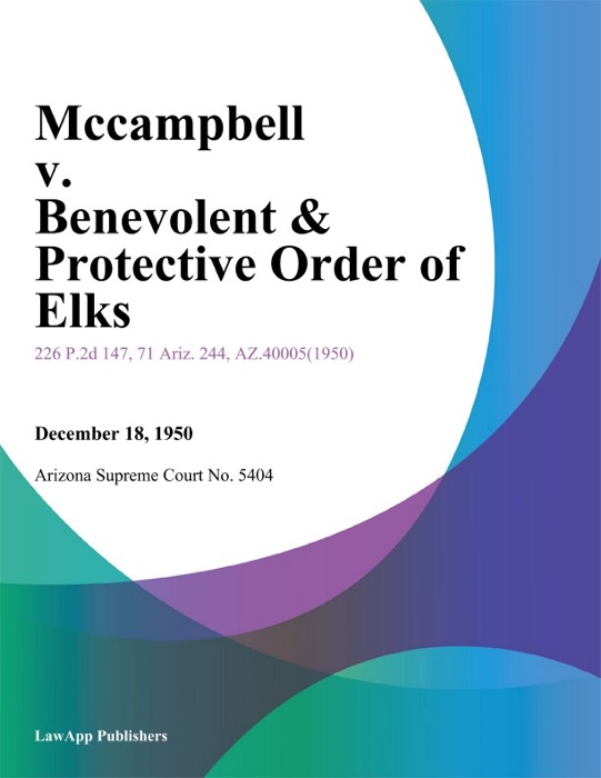 Mccampbell V. Benevolent & Protective Order Of Elks