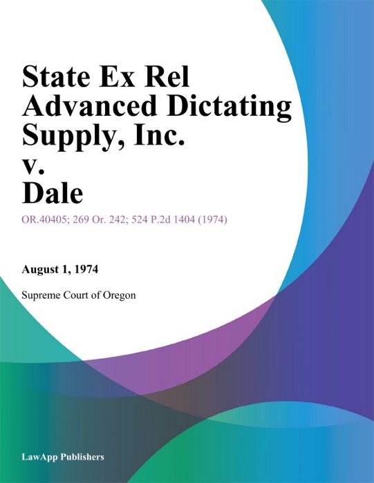State Ex Rel Advanced Dictating Supply