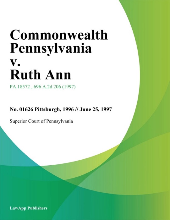 Commonwealth Pennsylvania v. Ruth Ann