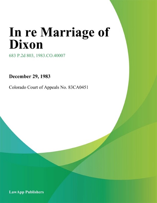 In Re Marriage of Dixon