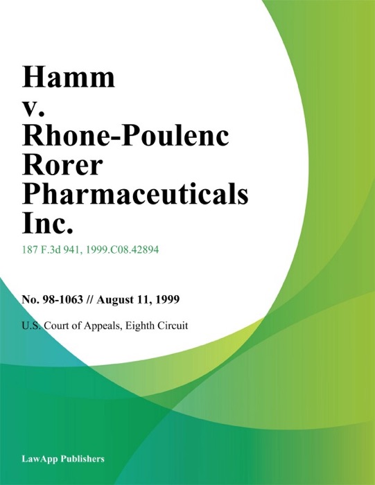 Hamm v. Rhone-Poulenc Rorer Pharmaceuticals Inc.