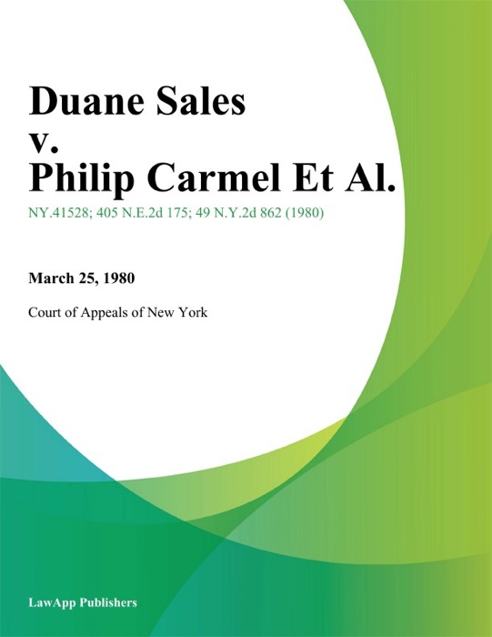 Duane Sales v. Philip Carmel Et Al.