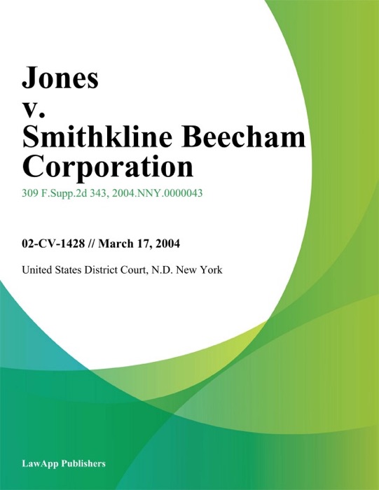 Jones v. Smithkline Beecham Corporation