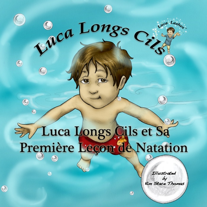 Luca longs cils et sa première leçon de natation