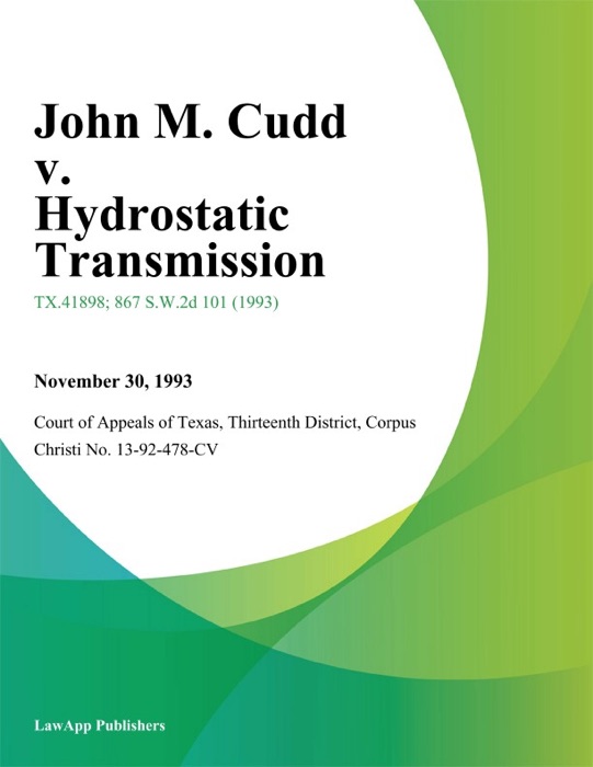 John M. Cudd v. Hydrostatic Transmission