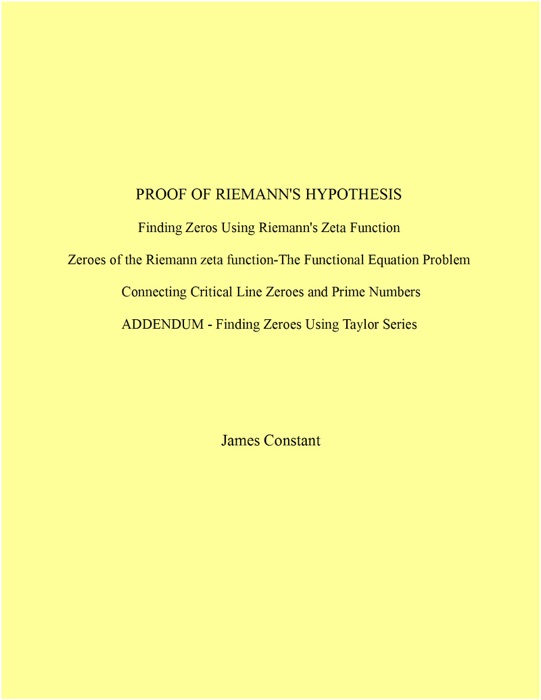 Proof of Riemann's Hypothesis