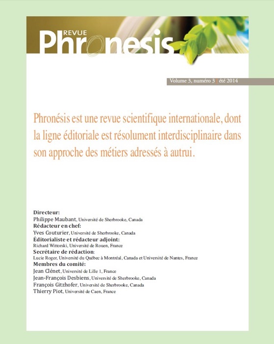 Phronésis. Vol. 3, numéro 3  2014