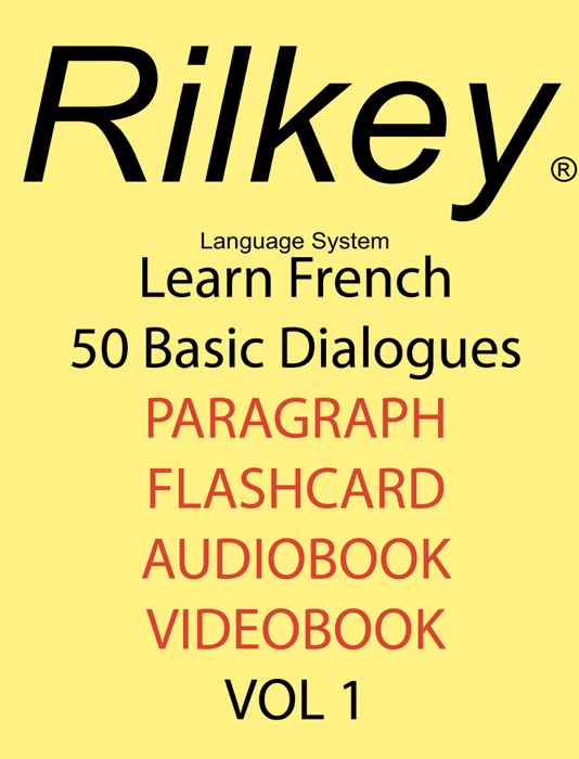 Learn French 50 Dialogues Textbook, Audiobook, Flashcards, Video