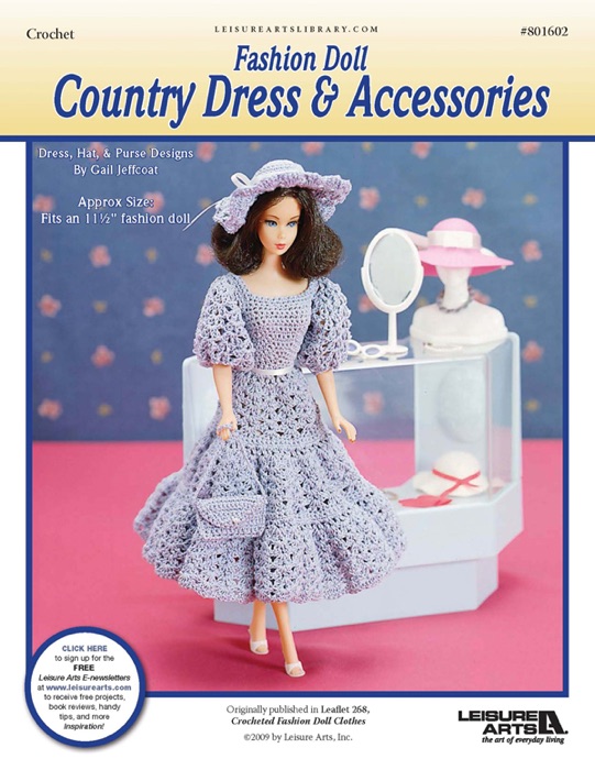 Fashion Doll: Country Dress and Accessories Thread Crochet ePattern