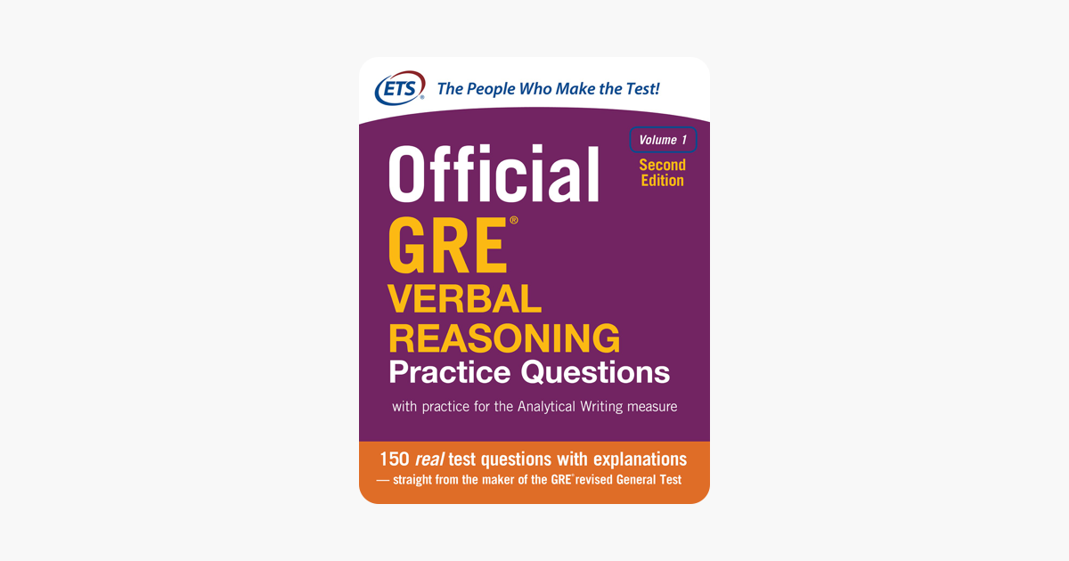 ‎Official GRE Verbal Reasoning Practice Questions, Second Edition ...