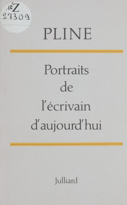 Portraits de l'écrivain d'aujourd'hui