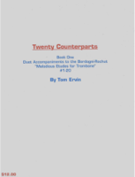 Tom Ervin - TWENTY COUNTERPARTS BOOK 1 DUET ACCOMPANIMENTS TO BORDOGNI ROCHUT ETUDES 1-20 FOR TROMBONE artwork