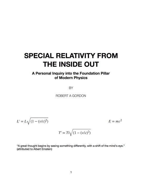 Special Relativity from the Inside Out