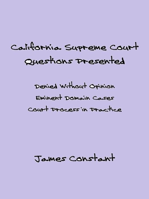 California Supreme Court Questions Presented