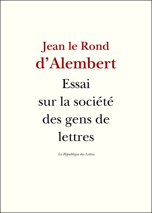 Essai sur la société des gens de lettres