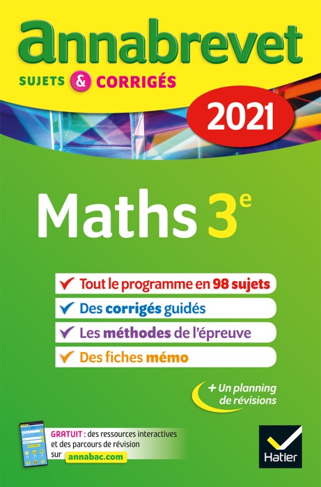 Annales du brevet Annabrevet 2021 Maths 3e