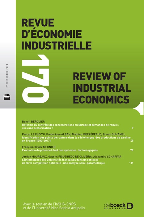 Revue d'économie industrielle n° 170