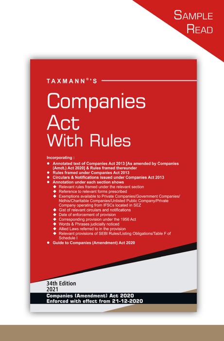 Taxmann's Companies Act with Rules – Most Authentic & Comprehensive Book on Companies Act in India