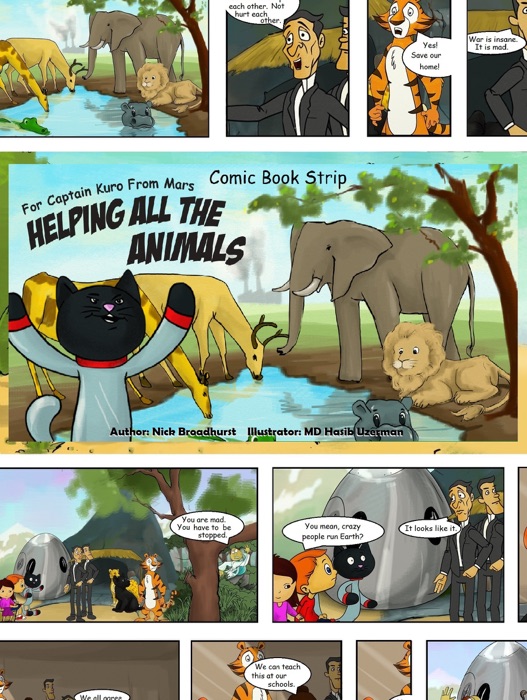 Captain Kuro From Mars Helping All The Animals Comic Strip Booklet