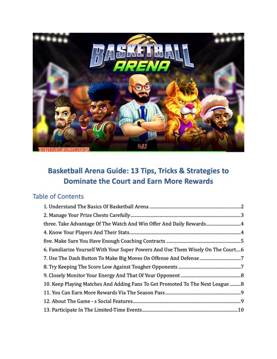 Basketball Arena Guide: 13 Tips, Tricks & Strategies to Dominate the Court and Earn More Rewards