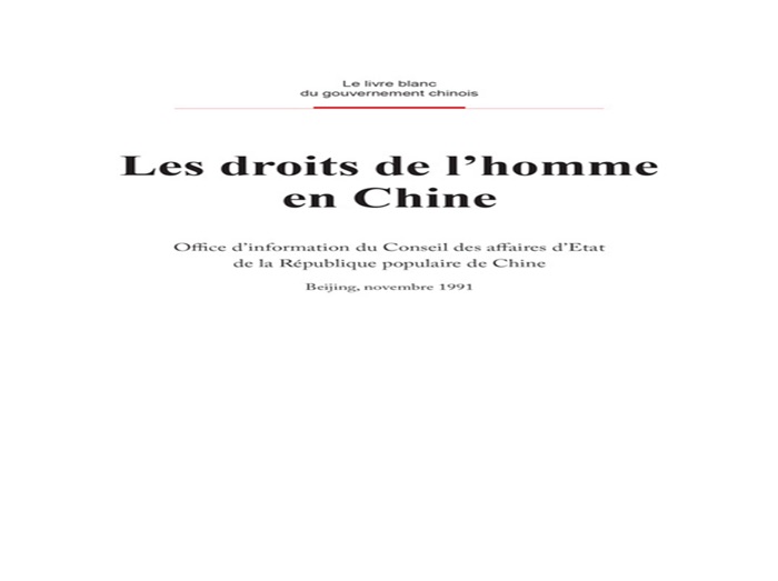 Human Rights in China(French Version)