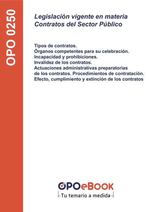 Legislación vigente en materia Contratos del Sector Público