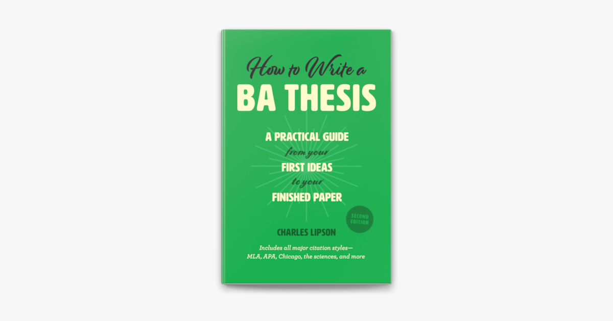 how to write a ba thesis charles lipson