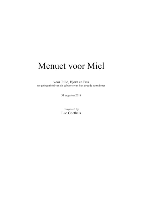 Menuet voor Miel
