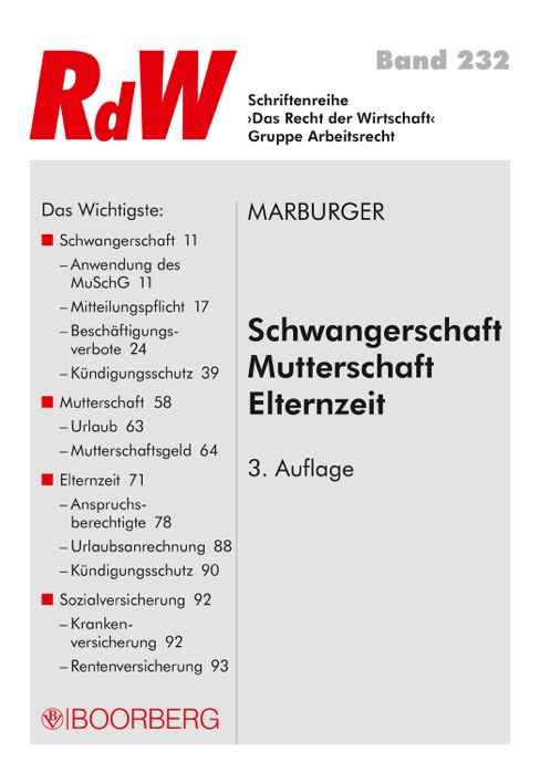 Schwangerschaft - Mutterschaft -  Elternzeit