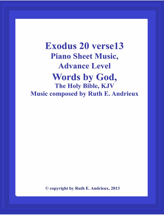 Exodus 20 verse 13, Piano Sheet Music, Advance Level