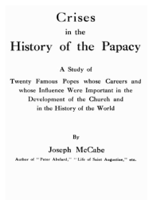 J McCabe - Crises in the History of the Papacy artwork