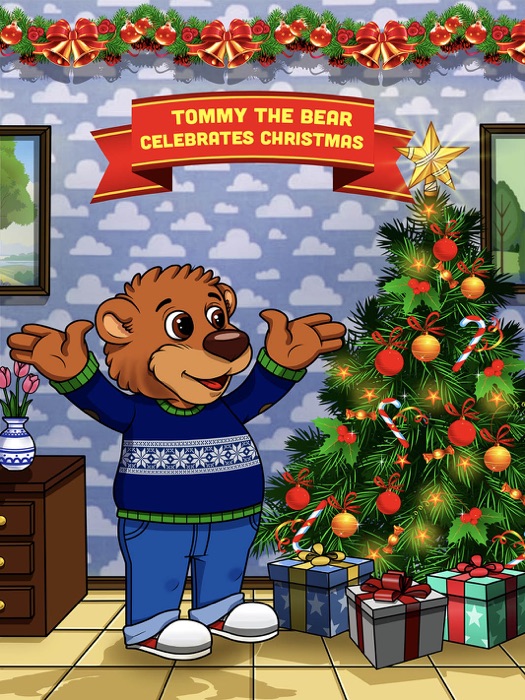 Tommy the Bear celebrates Christmas