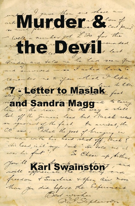 Murder & the Devil: 7: Letter to Maslak and Sandra Magg