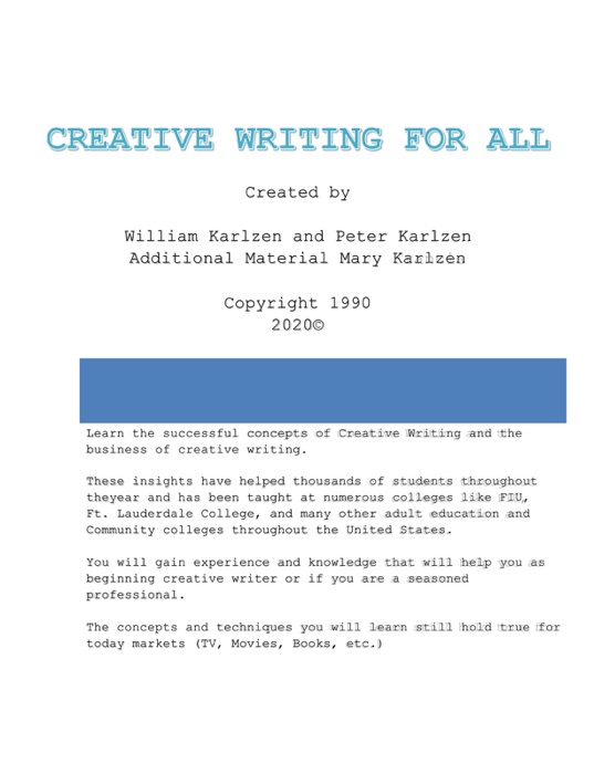Creative Writing For All
