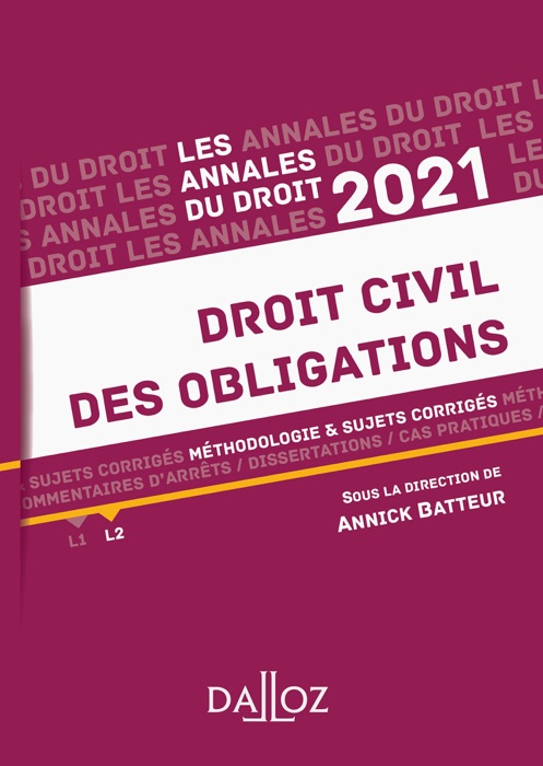 Annales Droit civil des obligations 2021