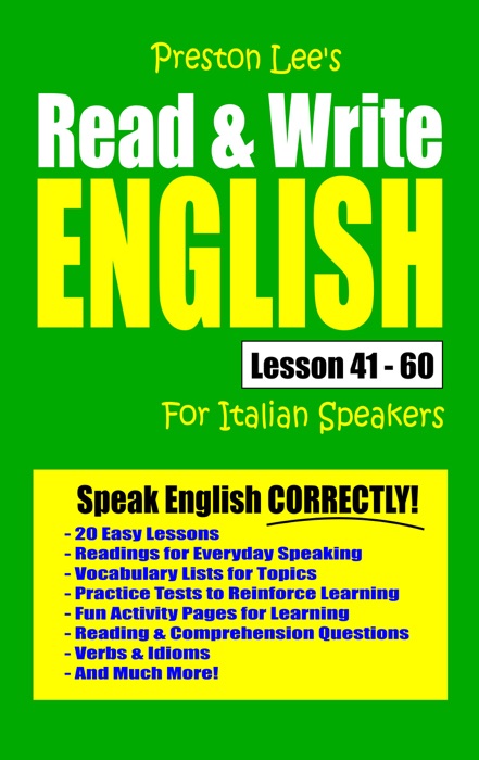 Preston Lee's Read & Write English Lesson 41: 60 For Italian Speakers