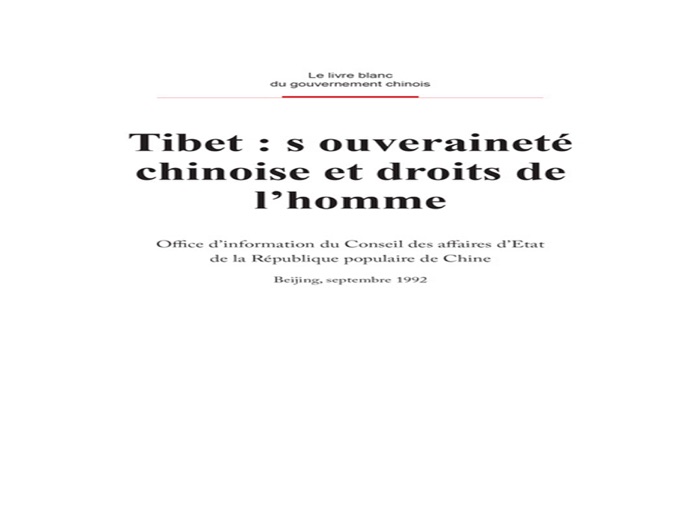 Tibet -- Its Ownership And Human Rights Situation(French Version)