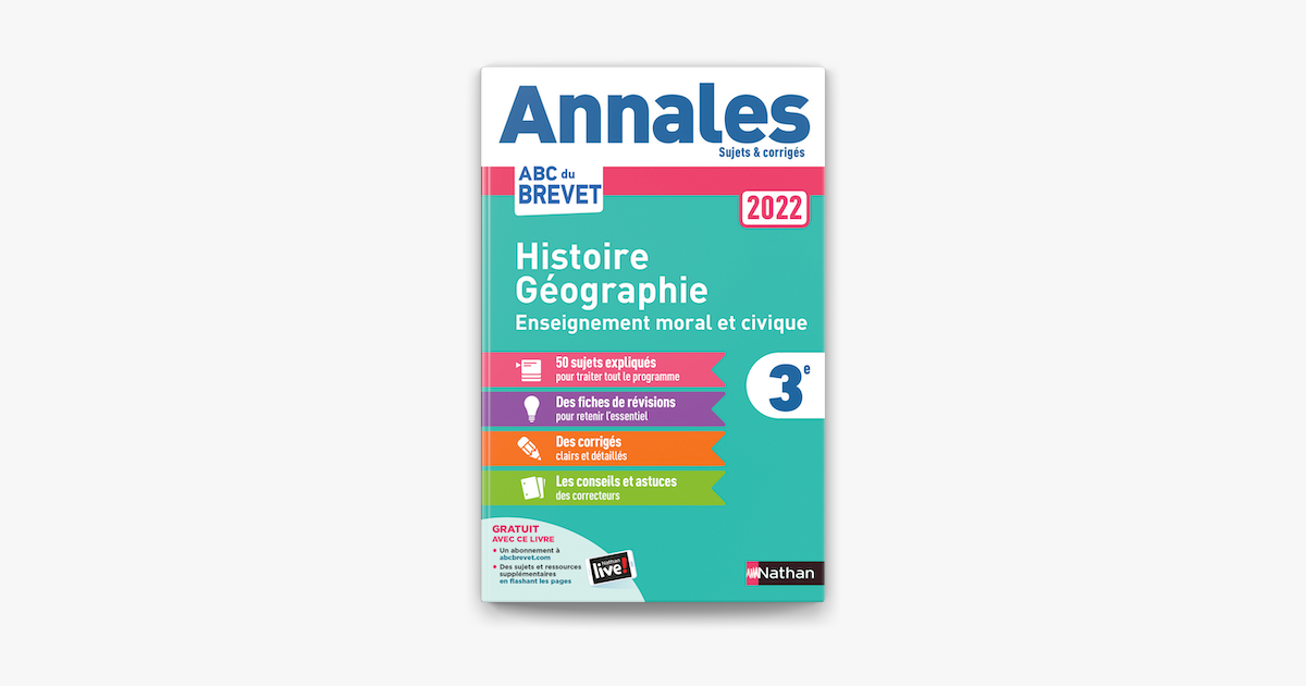 ‎Annales ABC Du Brevet 2022 - Histoire-Géographie-EMC 3e - Sujets Et ...