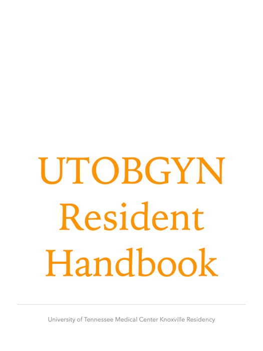 UTOBGYN Resident Handbook