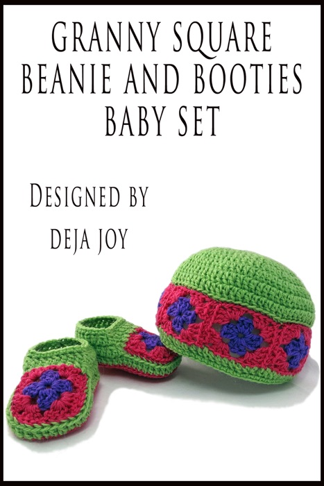 Granny Square Beanie and Booties Baby Set