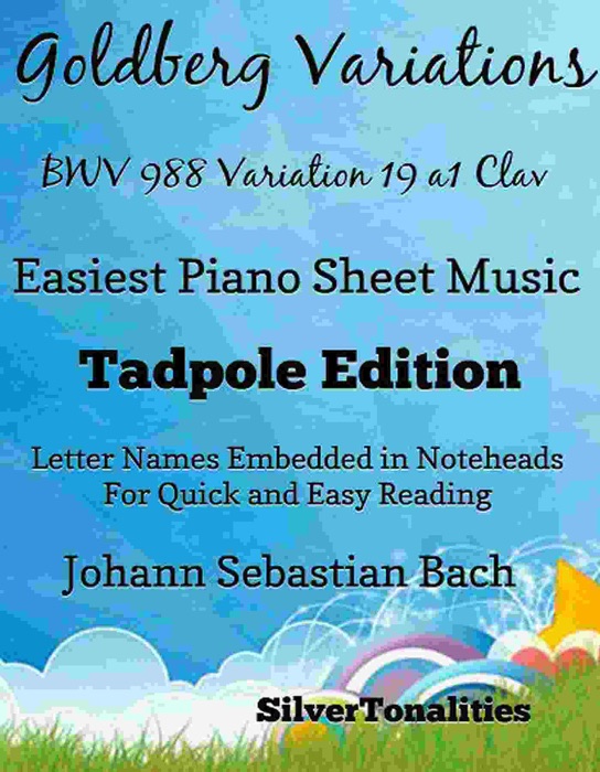 Goldberg Variations BWV 988 Variation 19a1 Clav Easiest Piano Sheet Music