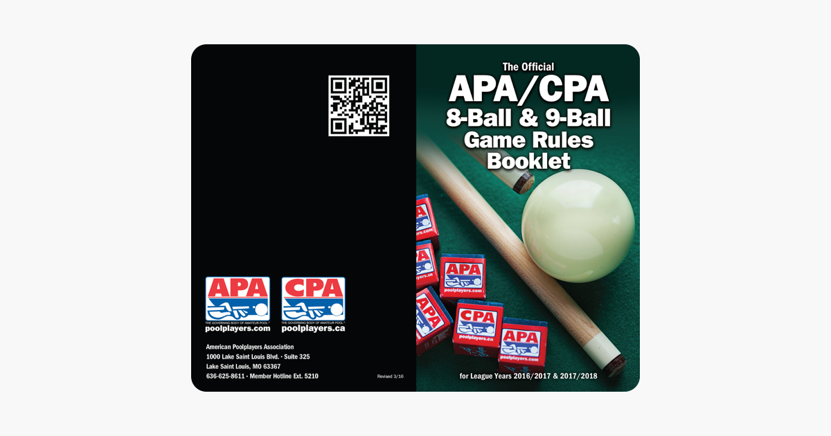 ‎APA/CPA 8Ball & 9Ball Game Rules Booklet on Apple Books