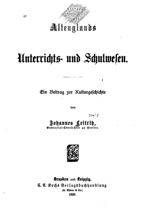 Altenglands unterrichts- und schulwesen