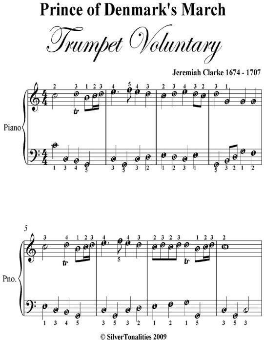 Prince of Denmark’s March Trumpet Voluntary Easy Piano Sheet Music