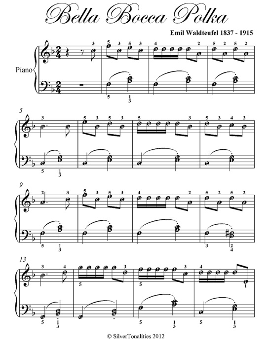 Bella Bocca Polka Easy Piano Sheet Music