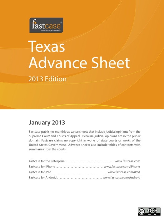 Texas Advance Sheet January 2013