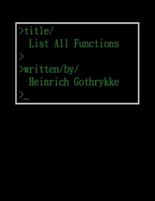 List All Functions